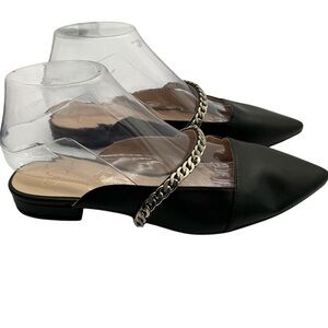 Jessica Simpson Loussie Mule Black Jewel Chain Link Vamp‎ Size 7.5